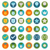 Διανυσματικό σύνολο 36 επίπεδων εικονιδίων gamification διανυσματική απεικόνιση Διανυσματικό σύνολο 36 επίπεδων εικονιδίων gamification διανυσματική απεικόνιση
