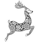 Διανυσματικός τάρανδος Zentangle για τις ενήλικες χρωματίζοντας σελίδες αντι πίεσης διανυσματική απεικόνιση Διανυσματικός τάρανδος Zentangle για τις ενήλικες χρωματίζοντας σελίδες αντι πίεσης διανυσματική απεικόνιση