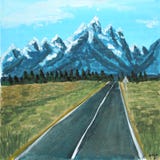Δρόμος τοπίων Watercolor στα βουνά απεικόνιση ράστερ για το σχέδιο στοκ φωτογραφίες Δρόμος τοπίων Watercolor στα βουνά απεικόνιση ράστερ για το σχέδιο στοκ φωτογραφίες
