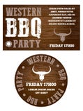 Δυτική BBQ πρόσκληση κομμάτων Στοκ φωτογραφία με δικαίωμα ελεύθερης χρήσης Δυτική BBQ πρόσκληση κομμάτων Στοκ φωτογραφία με δικαίωμα ελεύθερης χρήσης