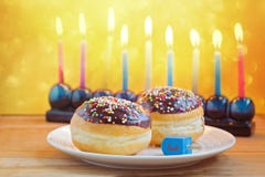 Εβραϊκός εορτασμός Hanukkah διακοπών στοκ εικόνες Εβραϊκός εορτασμός Hanukkah διακοπών στοκ εικόνες