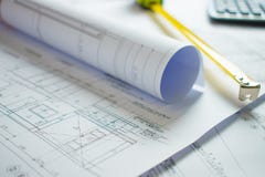 Εγχώριο σχεδιάγραμμα στο γραφείο του αρχιτέκτονα στοκ φωτογραφία Εγχώριο σχεδιάγραμμα στο γραφείο του αρχιτέκτονα στοκ φωτογραφία