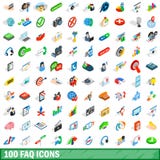 100 εικονίδια faq καθορισμένα, isometric τρισδιάστατο ύφος ελεύθερη απεικόνιση δικαιώματος 100 εικονίδια faq καθορισμένα, isometric τρισδιάστατο ύφος ελεύθερη απεικόνιση δικαιώματος