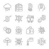 Εικονίδια Bitcoin καθορισμένα Ψηφιακό νόμισμα Cryptocurrency o απεικόνιση αποθεμάτων Εικονίδια Bitcoin καθορισμένα Ψηφιακό νόμισμα Cryptocurrency o απεικόνιση αποθεμάτων