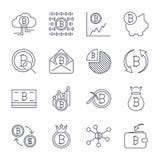 Εικονίδια γραμμών Cryptocurrency καθορισμένα Διανυσματική συλλογή των λεπτών συμβόλων χρηματοδότησης Bitcoin περιλήψεων o απεικόνιση αποθεμάτων Εικονίδια γραμμών Cryptocurrency καθορισμένα Διανυσματική συλλογή των λεπτών συμβόλων χρηματοδότησης Bitcoin περιλήψεων o απεικόνιση αποθεμάτων