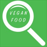 Εικονίδιο αναζήτησης τροφίμων Vegan στο πράσινο υπόβαθρο ελεύθερη απεικόνιση δικαιώματος Εικονίδιο αναζήτησης τροφίμων Vegan στο πράσινο υπόβαθρο ελεύθερη απεικόνιση δικαιώματος