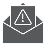 Εικονίδιο προειδοποίησης Spam glyph, επιστολή και ηλεκτρονικό ταχυδρομείο διανυσματική απεικόνιση Εικονίδιο προειδοποίησης Spam glyph, επιστολή και ηλεκτρονικό ταχυδρομείο διανυσματική απεικόνιση