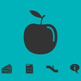Εικονίδιο της Apple επίπεδο διανυσματική απεικόνιση Εικονίδιο της Apple επίπεδο διανυσματική απεικόνιση
