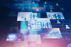 Εικονικό σκηνικό διεπαφών οθόνης immersive διανυσματική απεικόνιση Εικονικό σκηνικό διεπαφών οθόνης immersive διανυσματική απεικόνιση