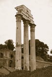 Εικόνα σεπιών του ναού του κάστορα & του Pollux στο ρωμαϊκό φόρουμ που βλέπει από το Capitol, αρχαίες ρωμαϊκές καταστροφές, Ρώμη, στοκ φωτογραφία με δικαίωμα ελεύθερης χρήσης Εικόνα σεπιών του ναού του κάστορα & του Pollux στο ρωμαϊκό φόρουμ που βλέπει από το Capitol, αρχαίες ρωμαϊκές καταστροφές, Ρώμη, στοκ φωτογραφία με δικαίωμα ελεύθερης χρήσης