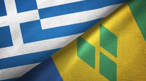 Ελλάδα και Άγιος Βικέντιος και Γρεναδίνες δύο υφαντικό ύφασμα σημαιών διανυσματική απεικόνιση Ελλάδα και Άγιος Βικέντιος και Γρεναδίνες δύο υφαντικό ύφασμα σημαιών διανυσματική απεικόνιση