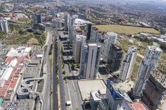 Εναέρια άποψη του Φε santa στην Πόλη του Μεξικού στοκ εικόνες Εναέρια άποψη του Φε santa στην Πόλη του Μεξικού στοκ εικόνες