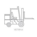 Επίπεδο διανυσματικό forklift μηχανημάτων κατασκευής εικονιδίων γραμμών Βιομηχανικό ύφος Δρόμος απομονωμένο λευκό αντικειμένου μη ελεύθερη απεικόνιση δικαιώματος Επίπεδο διανυσματικό forklift μηχανημάτων κατασκευής εικονιδίων γραμμών Βιομηχανικό ύφος Δρόμος απομονωμένο λευκό αντικειμένου μη ελεύθερη απεικόνιση δικαιώματος