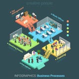 Επίπεδο τρισδιάστατο isometric επιχειρησιακών γραφείων διάνυσμα έννοιας δωματίων πατωμάτων εσωτερικό