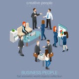 Επίπεδο τρισδιάστατο isometric εσωτερικό δωματίων γραφείων: επιχειρηματίες ουσίας Στοκ φωτογραφία με δικαίωμα ελεύθερης χρήσης Επίπεδο τρισδιάστατο isometric εσωτερικό δωματίων γραφείων: επιχειρηματίες ουσίας Στοκ φωτογραφία με δικαίωμα ελεύθερης χρήσης