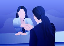 Επιτυχής επιχειρησιακή συνέντευξη του womankind διανυσματική απεικόνιση Επιτυχής επιχειρησιακή συνέντευξη του womankind διανυσματική απεικόνιση