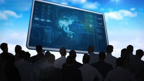 Επιχειρηματίες που προσέχουν τη διεπαφή στοιχείων στον πίνακα διαφημίσεων ελεύθερη απεικόνιση δικαιώματος Επιχειρηματίες που προσέχουν τη διεπαφή στοιχείων στον πίνακα διαφημίσεων ελεύθερη απεικόνιση δικαιώματος