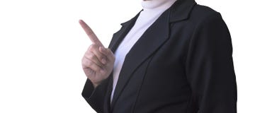 Επιχειρησιακές γυναίκες που δείχνουν το δάχτυλο το κενό διάστημα στοκ εικόνες Επιχειρησιακές γυναίκες που δείχνουν το δάχτυλο το κενό διάστημα στοκ εικόνες