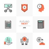 Επόμενα εικονίδια Futuro προϋπολογισμών επιχείρησης ελεύθερη απεικόνιση δικαιώματος Επόμενα εικονίδια Futuro προϋπολογισμών επιχείρησης ελεύθερη απεικόνιση δικαιώματος