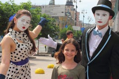 Εργασία ψυχαγωγίας mimes στην οδό στοκ φωτογραφίες Εργασία ψυχαγωγίας mimes στην οδό στοκ φωτογραφίες