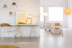 Εσωτερικό με το μοντέρνο φωτισμό στοκ εικόνες Εσωτερικό με το μοντέρνο φωτισμό στοκ εικόνες