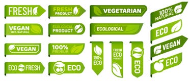 Ετικέτες σημαδιών Vegan Φρέσκα χορτοφάγα προϊόντα, οργανική τροφή eco και συνιστώμενο υγιές σύνολο διακριτικών αυτοκόλλητων ετικε ελεύθερη απεικόνιση δικαιώματος Ετικέτες σημαδιών Vegan Φρέσκα χορτοφάγα προϊόντα, οργανική τροφή eco και συνιστώμενο υγιές σύνολο διακριτικών αυτοκόλλητων ετικε ελεύθερη απεικόνιση δικαιώματος