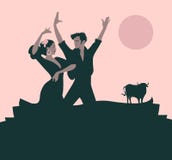 Ζεύγος flamenco του χαρακτηριστικού ισπανικού χορού χορού χορευτών Στοκ Φωτογραφία Ζεύγος flamenco του χαρακτηριστικού ισπανικού χορού χορού χορευτών Στοκ Φωτογραφία
