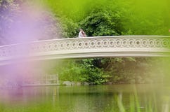 Ζεύγος στη γέφυρα τόξων στο Central Park Στοκ φωτογραφία με δικαίωμα ελεύθερης χρήσης Ζεύγος στη γέφυρα τόξων στο Central Park Στοκ φωτογραφία με δικαίωμα ελεύθερης χρήσης