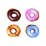 Ζωηρόχρωμα donuts Watercolor ελεύθερη απεικόνιση δικαιώματος Ζωηρόχρωμα donuts Watercolor ελεύθερη απεικόνιση δικαιώματος