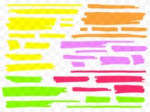 Ζωηρόχρωμα highlighters καθορισμένα Κίτρινοι, πράσινοι, πορφυροί, κόκκινοι και πορτοκαλιοί δείκτες Διαφανείς συρμένες χέρι γραμμέ ελεύθερη απεικόνιση δικαιώματος Ζωηρόχρωμα highlighters καθορισμένα Κίτρινοι, πράσινοι, πορφυροί, κόκκινοι και πορτοκαλιοί δείκτες Διαφανείς συρμένες χέρι γραμμέ ελεύθερη απεικόνιση δικαιώματος