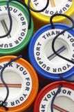 Ζωηρόχρωμη άποψη κιβωτίων χρημάτων άνωθεν Στοκ φωτογραφία με δικαίωμα ελεύθερης χρήσης Ζωηρόχρωμη άποψη κιβωτίων χρημάτων άνωθεν Στοκ φωτογραφία με δικαίωμα ελεύθερης χρήσης