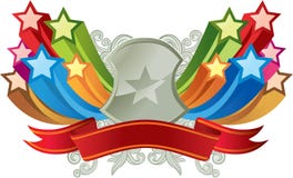 ζωηρόχρωμο αστέρι εμβλημάτ& απεικόνιση αποθεμάτων ζωηρόχρωμο αστέρι εμβλημάτ& απεικόνιση αποθεμάτων