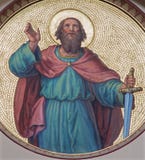 Η Βιέννη - νωπογραφία του ST Paul ο απόστολος από αρχίζει 20 σεντ από το Josef Kastner από την εκκλησία Carmelites στοκ φωτογραφία με δικαίωμα ελεύθερης χρήσης Η Βιέννη - νωπογραφία του ST Paul ο απόστολος από αρχίζει 20 σεντ από το Josef Kastner από την εκκλησία Carmelites στοκ φωτογραφία με δικαίωμα ελεύθερης χρήσης