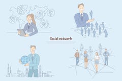 Η γυναίκα που έχει την επιχειρησιακή κλήση on-line στην ταμπλέτα, παγκόσμια επικοινωνία στο μοντέρνο κόσμο, άνθρωποι σύνδεσε με τ διανυσματική απεικόνιση Η γυναίκα που έχει την επιχειρησιακή κλήση on-line στην ταμπλέτα, παγκόσμια επικοινωνία στο μοντέρνο κόσμο, άνθρωποι σύνδεσε με τ διανυσματική απεικόνιση