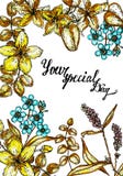 Η εκλεκτής ποιότητας floral διανυσματική γαμήλια πρόσκληση watercolor με τα αγγλικά τριαντάφυλλα και τα wildflowers, βοτανικός φυ απεικόνιση αποθεμάτων Η εκλεκτής ποιότητας floral διανυσματική γαμήλια πρόσκληση watercolor με τα αγγλικά τριαντάφυλλα και τα wildflowers, βοτανικός φυ απεικόνιση αποθεμάτων