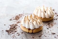Η διαγώνιος δύο εύγευστων μίνι tarts tartlets με τη μαρέγκα και το λεμόνι αποβουτυρώνουν στη θέση υποβάθρου για το κείμενο στο αρ στοκ εικόνα Η διαγώνιος δύο εύγευστων μίνι tarts tartlets με τη μαρέγκα και το λεμόνι αποβουτυρώνουν στη θέση υποβάθρου για το κείμενο στο αρ στοκ εικόνα