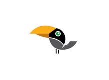 Η καρίνα τιμολόγησε το toucan μαύρο πουλί με το κίτρινο ράμφος για το σχέδιο λογότυπων διανυσματική απεικόνιση Η καρίνα τιμολόγησε το toucan μαύρο πουλί με το κίτρινο ράμφος για το σχέδιο λογότυπων διανυσματική απεικόνιση