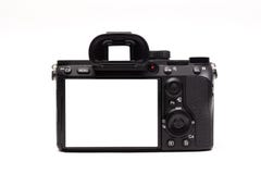 Η μαύρη mirrorless κάμερα που απομονώνεται στο άσπρο υπόβαθρο, περιλαμβάνει την πορεία ψαλιδίσματος στοκ εικόνα με δικαίωμα ελεύθερης χρήσης Η μαύρη mirrorless κάμερα που απομονώνεται στο άσπρο υπόβαθρο, περιλαμβάνει την πορεία ψαλιδίσματος στοκ εικόνα με δικαίωμα ελεύθερης χρήσης