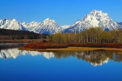 Η μεγάλη σειρά Teton απεικόνισε στην κάμψη Oxbow του ποταμού φιδιών, μεγάλο εθνικό πάρκο Teton, Ουαϊόμινγκ Στοκ Εικόνες Η μεγάλη σειρά Teton απεικόνισε στην κάμψη Oxbow του ποταμού φιδιών, μεγάλο εθνικό πάρκο Teton, Ουαϊόμινγκ Στοκ Εικόνες