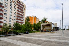 Η Μόσχα, Ρωσία μπορεί 26, το 2019, νέος σύγχρονος σταθμός Shelepiha μετρό Χτισμένη το 2018 γραμμή μετρό Solntsevskaya στοκ εικόνες Η Μόσχα, Ρωσία μπορεί 26, το 2019, νέος σύγχρονος σταθμός Shelepiha μετρό Χτισμένη το 2018 γραμμή μετρό Solntsevskaya στοκ εικόνες