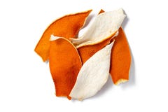 Η ξηρά tangerine φλούδα απομονώνει στο άσπρο υπόβαθρο στοκ εικόνες Η ξηρά tangerine φλούδα απομονώνει στο άσπρο υπόβαθρο στοκ εικόνες