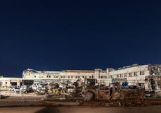 Η δομή νοσοκομείων παραμένει μετά από τον ανεμοστρόβιλο στοκ φωτογραφία Η δομή νοσοκομείων παραμένει μετά από τον ανεμοστρόβιλο στοκ φωτογραφία