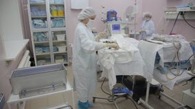 Η χειρουργική ομάδα του νοσοκομείου αφαιρεί τα χειρουργικά όργανα αφότου ολοκληρώνεται η λειτουργία απόθεμα βίντεο Η χειρουργική ομάδα του νοσοκομείου αφαιρεί τα χειρουργικά όργανα αφότου ολοκληρώνεται η λειτουργία απόθεμα βίντεο