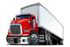 Ημι truck κινούμενων σχεδίων διανυσματική απεικόνιση Ημι truck κινούμενων σχεδίων διανυσματική απεικόνιση