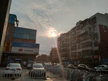 Θέτοντας ήλιος στοκ φωτογραφίες Θέτοντας ήλιος στοκ φωτογραφίες