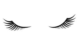 Ιδιαίτερες προσοχές με τα μαύρα χνουδωτά eyelashes σε ένα άσπρο υπόβαθρο απεικόνιση αποθεμάτων Ιδιαίτερες προσοχές με τα μαύρα χνουδωτά eyelashes σε ένα άσπρο υπόβαθρο απεικόνιση αποθεμάτων