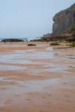 Κάθετο τοπίο της παραλίας at low tide με τον απότομο βράχο στοκ φωτογραφίες Κάθετο τοπίο της παραλίας at low tide με τον απότομο βράχο στοκ φωτογραφίες