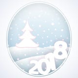 Κάρτα με το κείμενο 2018 νέος χειμώνας έτους και Χριστουγέννων backgroun διανυσματική απεικόνιση Κάρτα με το κείμενο 2018 νέος χειμώνας έτους και Χριστουγέννων backgroun διανυσματική απεικόνιση