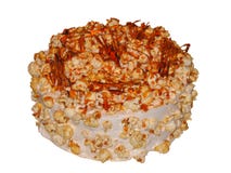 Κέικ καραμέλας με τη σάλτσα καραμέλας και popcorn καραμέλας στοκ φωτογραφία με δικαίωμα ελεύθερης χρήσης Κέικ καραμέλας με τη σάλτσα καραμέλας και popcorn καραμέλας στοκ φωτογραφία με δικαίωμα ελεύθερης χρήσης