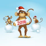 2016 καλή χρονιά του κινεζικού διανύσματος καρτών Χριστουγέννων ημερολογιακών πιθήκων Στοκ Φωτογραφία 2016 καλή χρονιά του κινεζικού διανύσματος καρτών Χριστουγέννων ημερολογιακών πιθήκων Στοκ Φωτογραφία